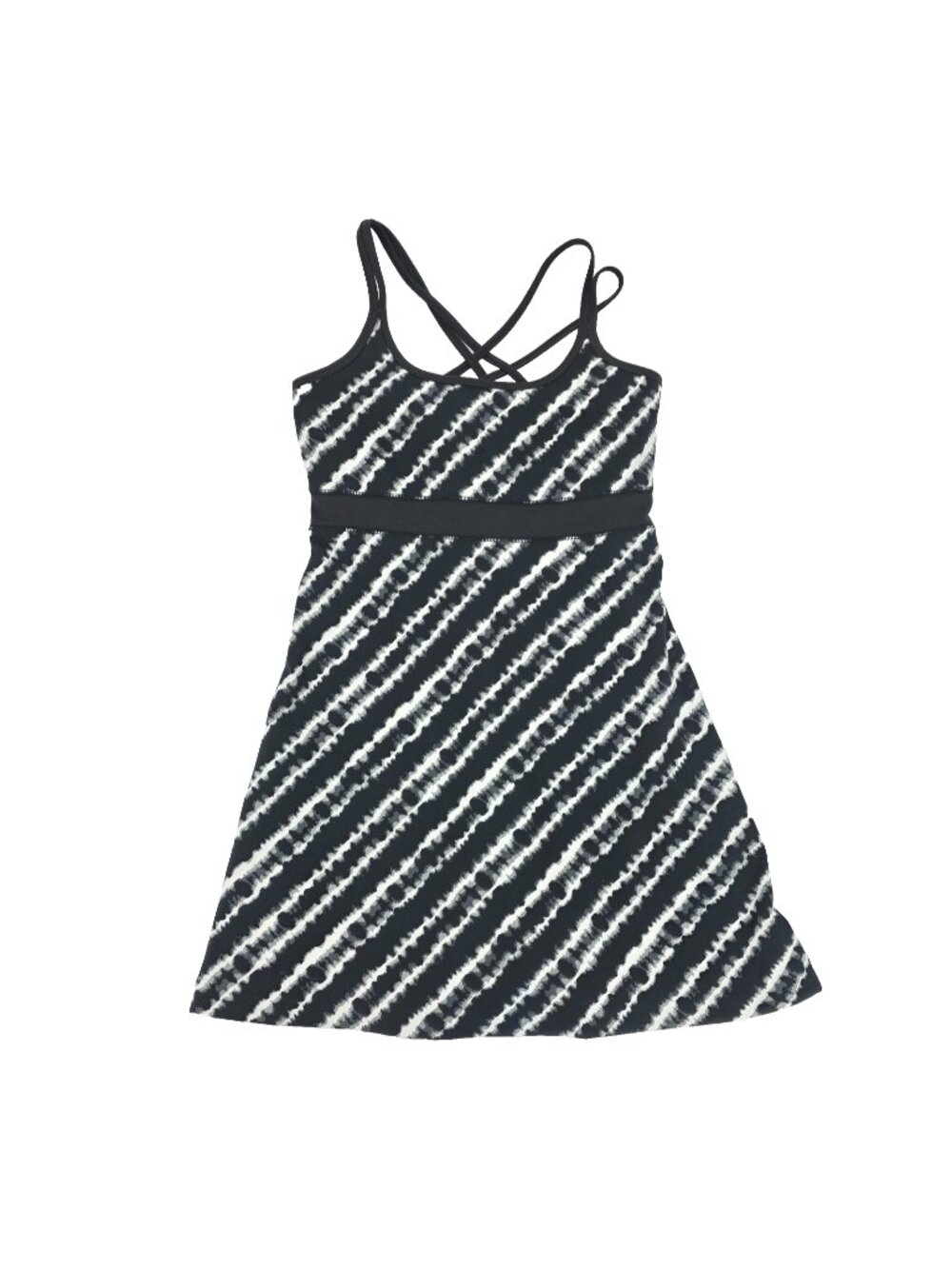 Soybu Athletic Dress Womens Large Black White Racerback Strappy Sporty Striped